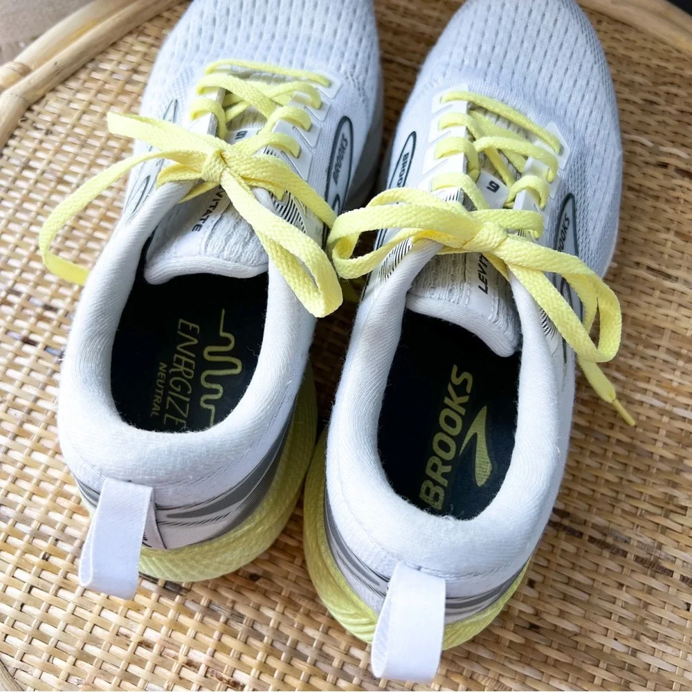 Brooks Women's White and Yellow Running Shoes - Picture 6 of 8